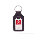 Custom Key Chains, Car Leather Pocket Keychain With Synthetic Enamel Emblem, Zinc Alloy With Nickel Plating